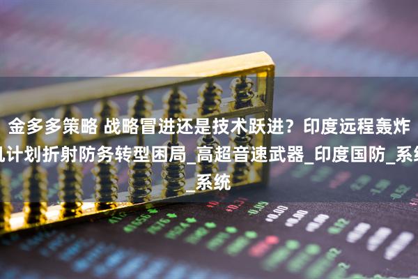 金多多策略 战略冒进还是技术跃进？印度远程轰炸机计划折射防务转型困局_高超音速武器_印度国防_系统