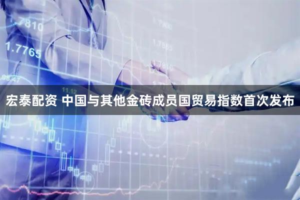 宏泰配资 中国与其他金砖成员国贸易指数首次发布